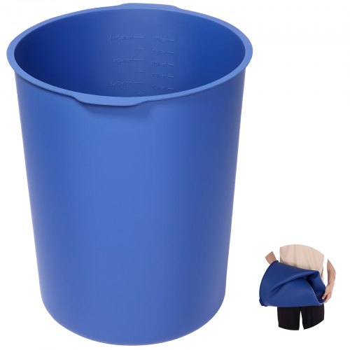 5 Gallon Bucket Liner for Concrete Mix, Reusable Silicone Mortar Bucket Liner for Thinset Paint Concrete Epoxy Mixing, Heavy-duty Grout Mixer Insert Tool with Graduated Measurements, Blue