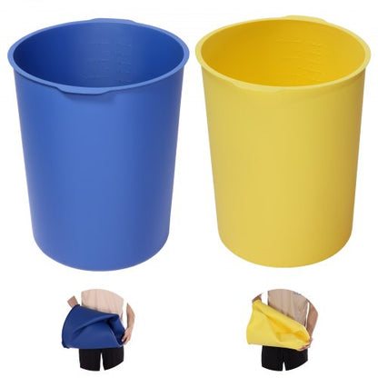 2 Pcs 5 Gallon Bucket Liner for Concrete Mix, Reusable Silicone Mortar Bucket Liner for Thinset Paint Concrete Epoxy Mixing, Heavy-duty Grout Mixer Insert with Measurements, Blue & Yellow