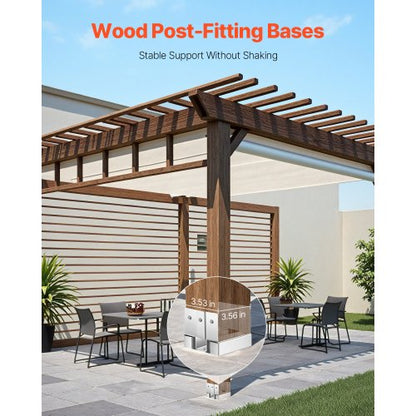 1er-Pack 4x4 Pfostenanker für Beton, Innenmaß 3,53x3,56 Zoll