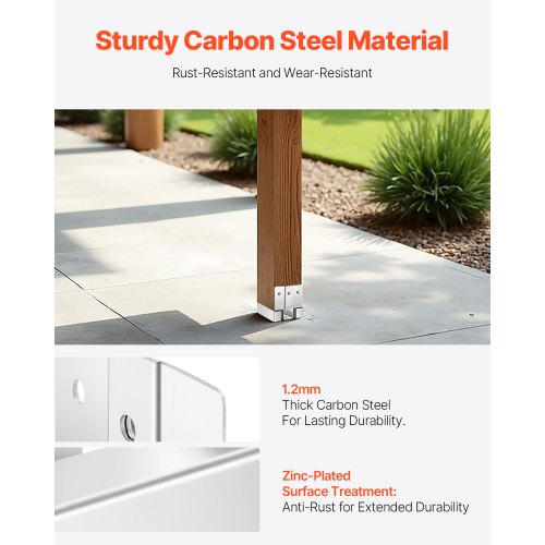 1er-Pack 4x4 Pfostenanker für Beton, Innenmaß 3,53x3,56 Zoll