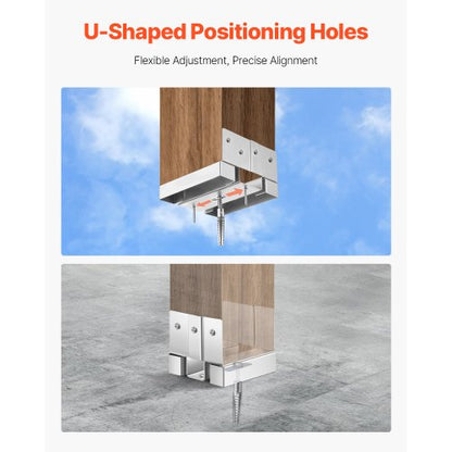 1er-Pack 4x4 Pfostenanker für Beton, Innenmaß 3,53x3,56 Zoll