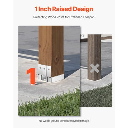 1er-Pack 4x4 Pfostenanker für Beton, Innenmaß 3,53x3,56 Zoll