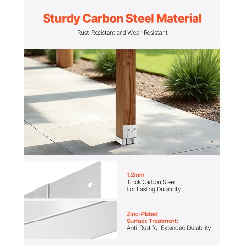 10 Stück 6x6 Pfostenanker für Beton, Innenmaß 5,49x5,57 Zoll