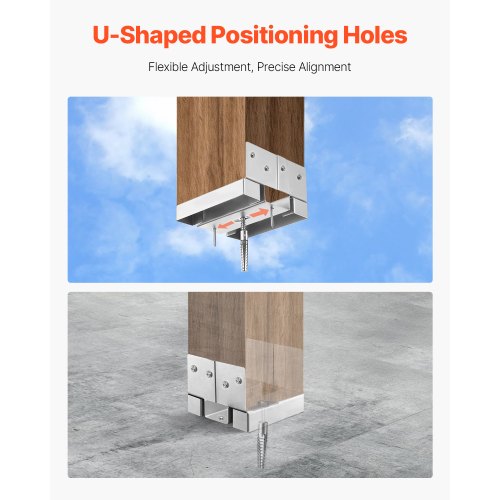 10 Stück 6x6 Pfostenanker für Beton, Innenmaß 5,49x5,57 Zoll