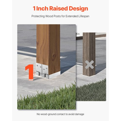 10 Stück 6x6 Pfostenanker für Beton, Innenmaß 5,49x5,57 Zoll