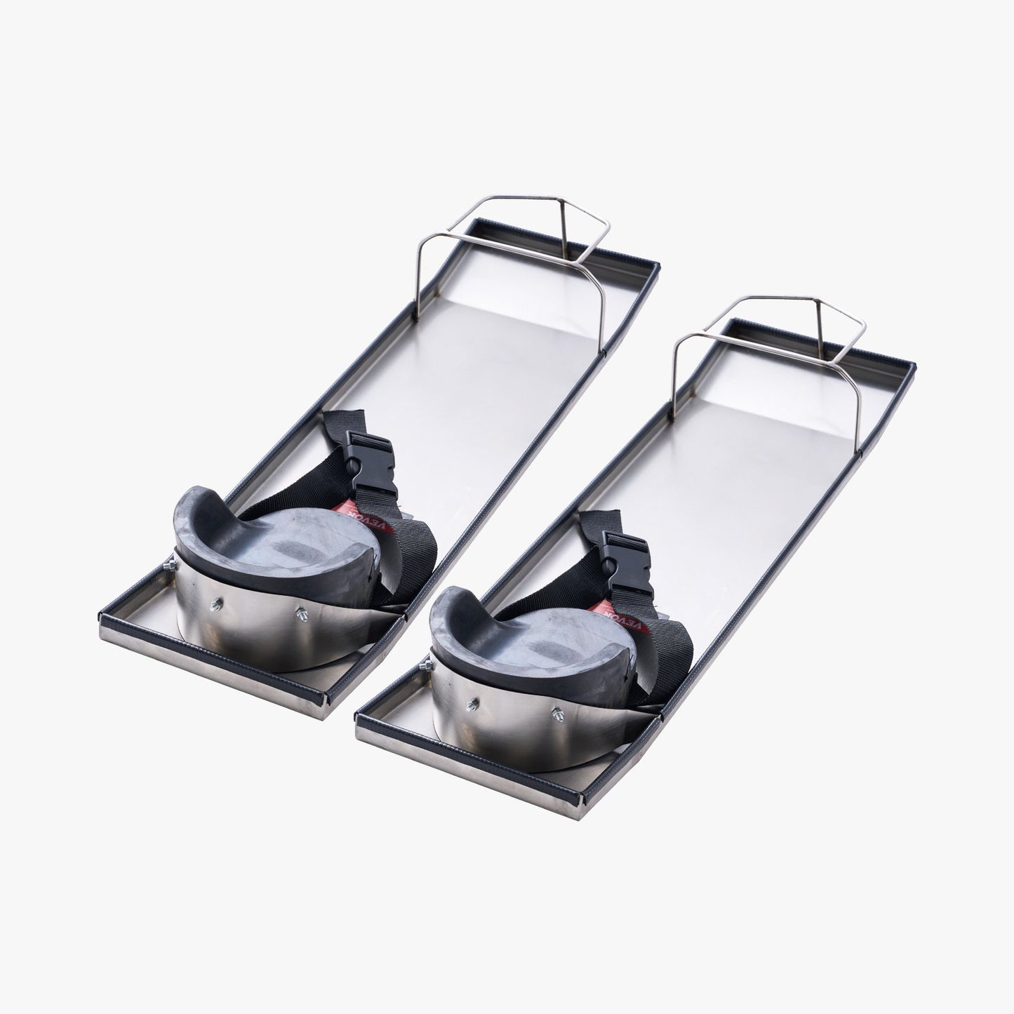 Stainless Steel Concrete Knee Boards, 28'' x 8'' Concrete Slider, 2 Pairs Concrete Knee Pads Movable Sliders, with Knee Pads and Disc Straps for Cement and Concrete Finishing