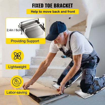 Betong Knäbrädor 30'' x 8'' Slider Knee Boards, Kneeler Board Rostfritt stål Kneeboards, Betongreglage Par rörliga skjutreglage, med betongbrädesband för cement och betongfinishi