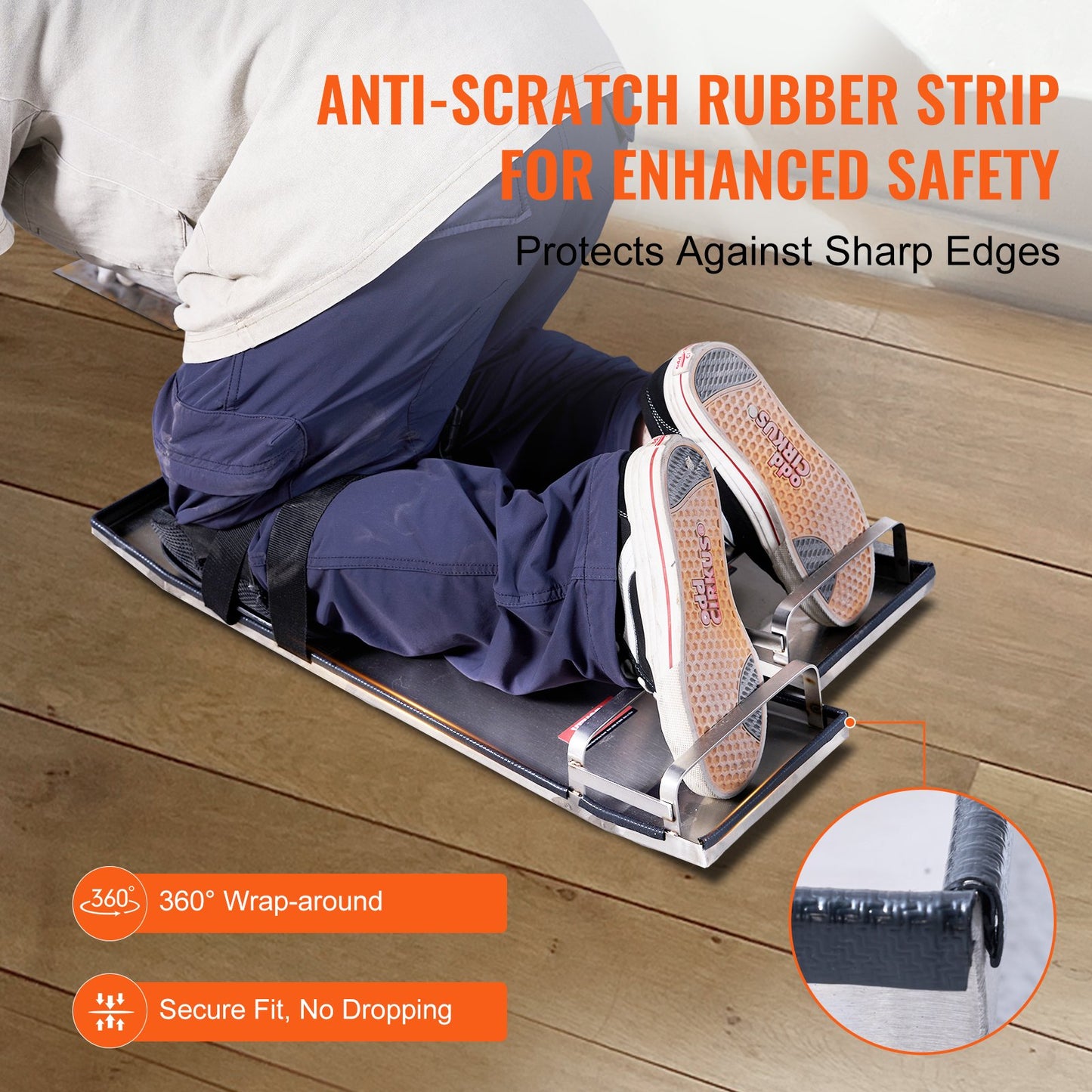 Betong Knäbrädor Rostfritt stål, 28'' x 8'' Betongslider, Knä Brädor för Betong, Betong Knäskydd Par rörliga skjutreglage, med brädband för cement och betong efterbehandling