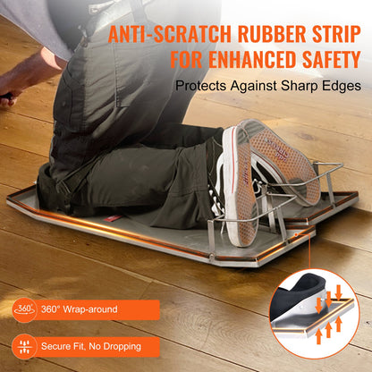 Betong Knäbrädor Rostfritt stål, 30'' x 10'' Betongslider, Knä Brädor för Betong, Betong Knäskydd rörliga skjutreglage, med knäskydd & bräde remmar för cement och betong efterbehandling