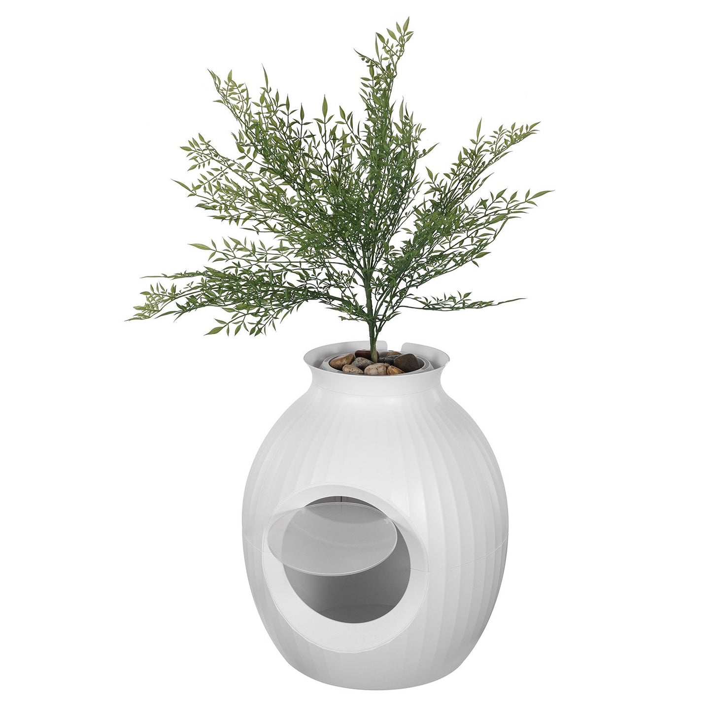 Geruchlose Pflanzentoilette, versteckte Katzentoilette mit künstlicher Pflanze