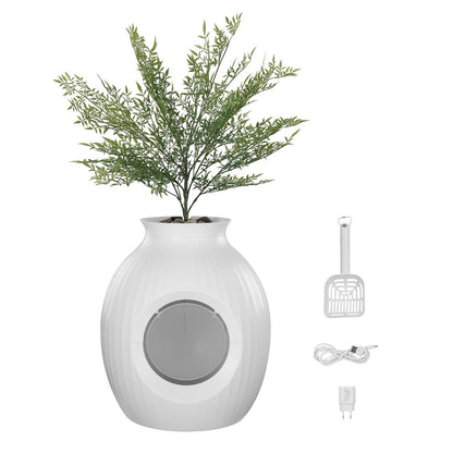 Geruchlose Pflanzentoilette, versteckte Katzentoilette mit künstlicher Pflanze