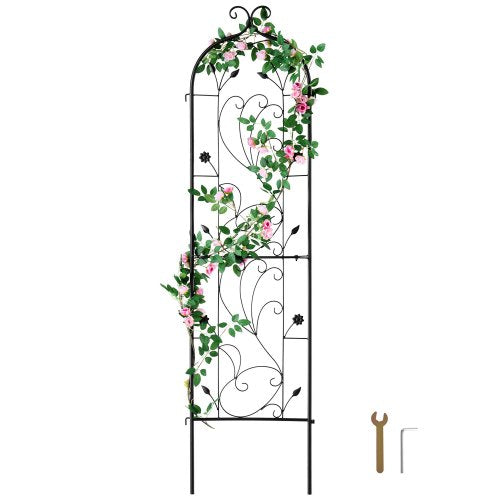 Garden Trellis for Climbing Plants, 60 x 15 in, Rustproof Metal Garden Flower Trellis, Outdoor Climbing Rose Trellis Cucumbers Support, Decorative Tall Clematis Trellis for Courtyards Lawns