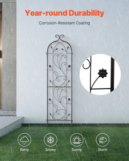 Metall-Gartenspalier zur Unterstützung von Kletterpflanzen, 152,4 x 38,1 cm, rostfrei