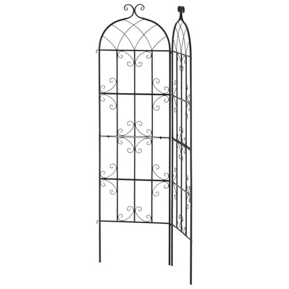 2-pack metall trädgårdsspaljé för klätterväxtstöd 71x20 i rostsäker