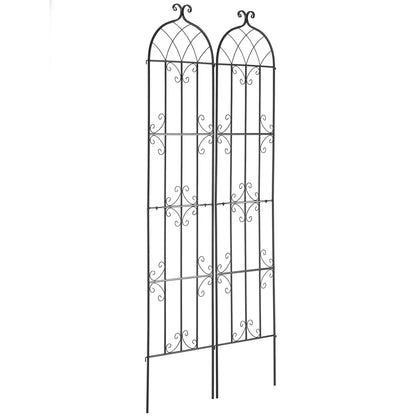 2-pack metal garden trellis for climbing plant support 87x20 in rustproof
