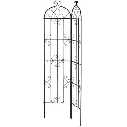 2-pack metal garden trellis for climbing plant support 87x20 in rustproof