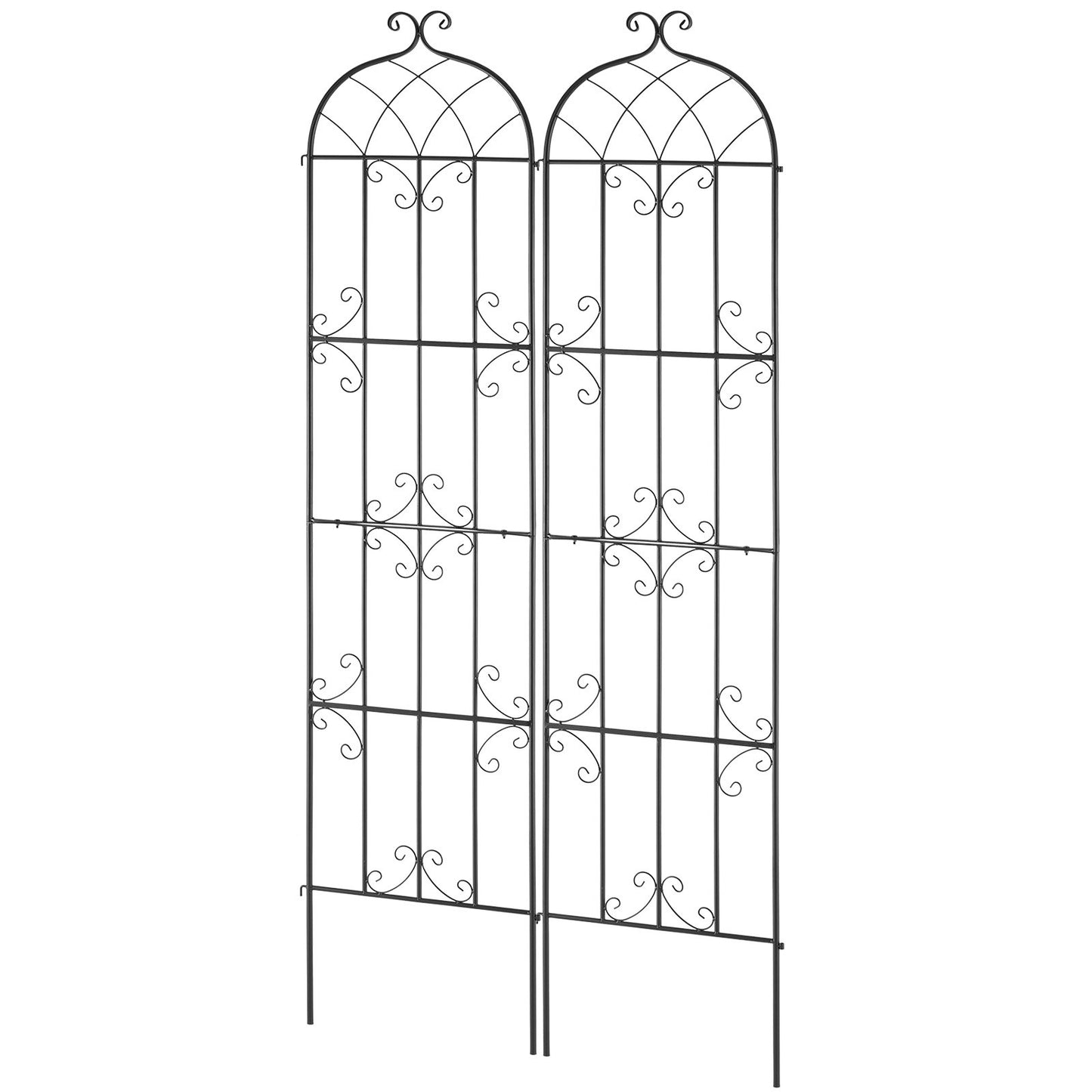 2-pack metal garden trellis for climbing plant support 87x20 in rustproof