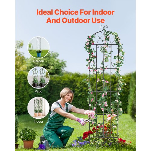 4-pack metall trädgårdsspaljé för klätterväxtstöd 87x20 i rostsäker