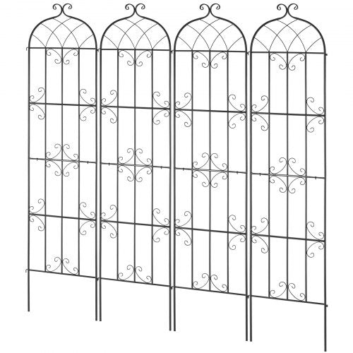 4-pack metall trädgårdsspaljé för klätterväxtstöd 87x20 i rostsäker