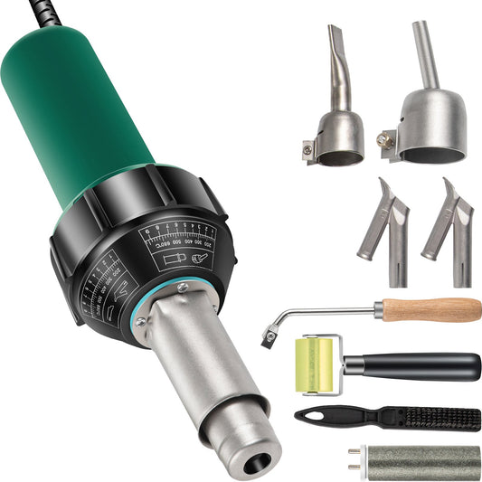 Taksvetsare, 8 st PVC-svetspistol, 1600W varmluftsplastsvetsare, 220V PVC-värmepistol, plastsvetsare med glimmerrörsvärmekärna, steglös temperaturreglering 104-1112 °F Plastsvetssats