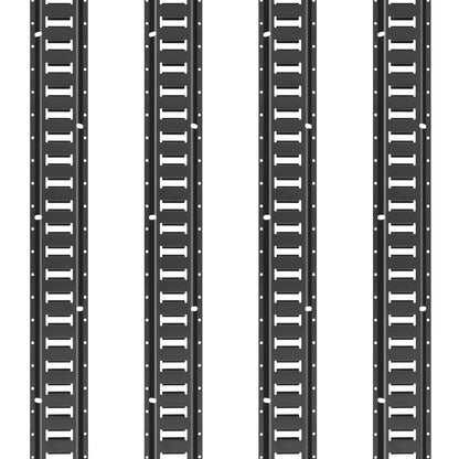 E-Track-Zurrschienen-Set, 18-teiliges 5-Fuß-E-Tracks-Set, inklusive 4 Stahlschienen, 8 O-Ring-Anker, 4 D-Ring-Verschlüssen und 2 Riegeln, Zubehör zur Sicherung von Frachtmotorrädern, 2000 lbs