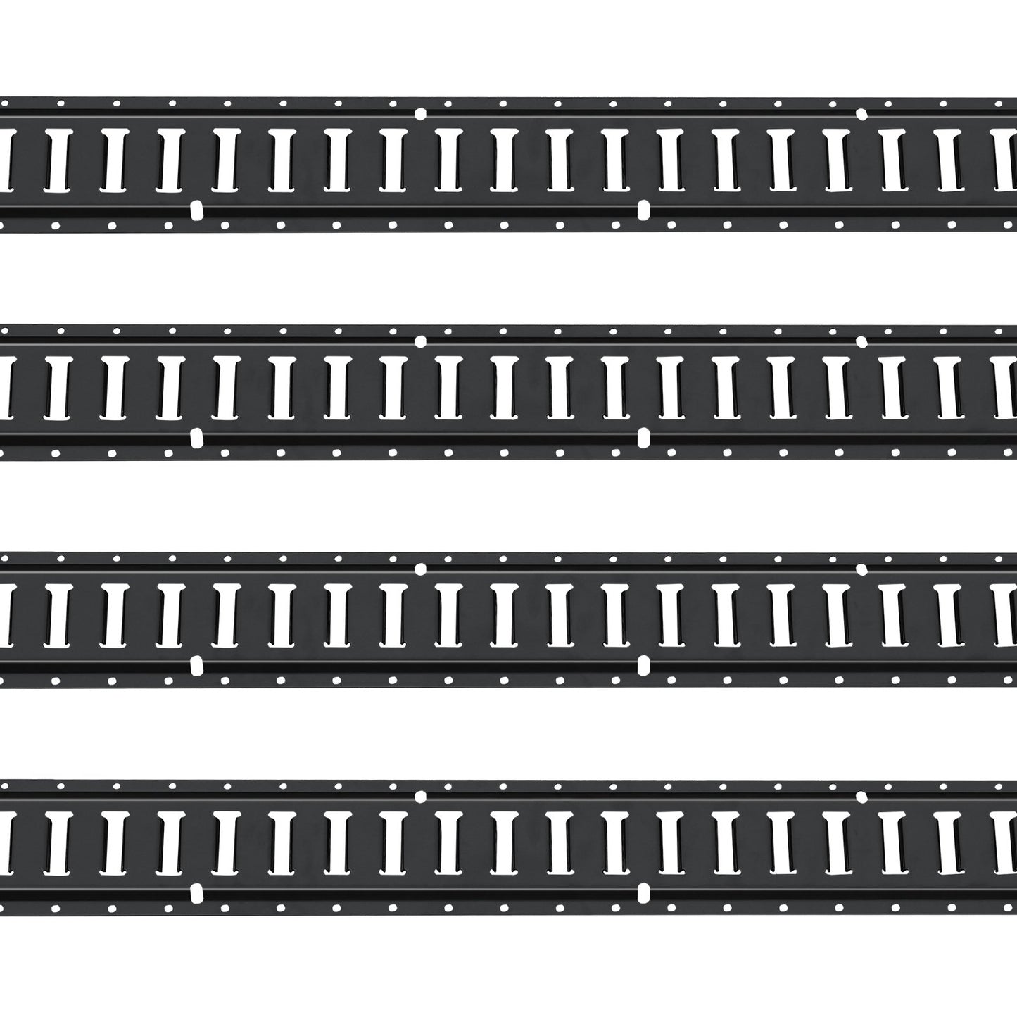 E-Track-Zurrschienen-Set, 18-teiliges 5-Fuß-E-Tracks-Set, inklusive 4 Stahlschienen, 8 O-Ring-Anker, 4 D-Ring-Verschlüssen und 2 Riegeln, Zubehör zur Sicherung von Frachtmotorrädern, 2000 lbs