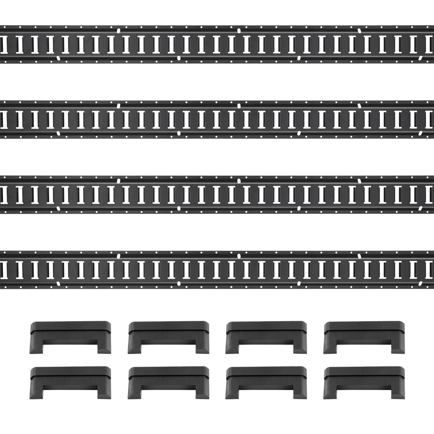 E-Track-Zurrschienen-Set, 2 Fuß Stahlschienen, 4er-Pack, sichere Fracht und schwere Lasten bis zu 2000 lbs, robuste E-Track-Schienen mit Schrauben für Garage, Transporter, Anhänger, Motorradhalterungen, ATV-Halterungen