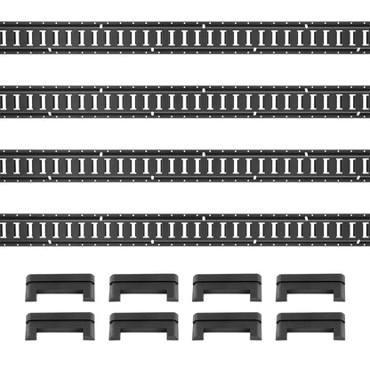 E-Track-Zurrschienen-Set, 2 Fuß Stahlschienen, 4er-Pack, sichere Fracht und schwere Lasten bis zu 2000 lbs, robuste E-Track-Schienen mit Schrauben für Garage, Transporter, Anhänger, Motorradhalterungen, ATV-Halterungen