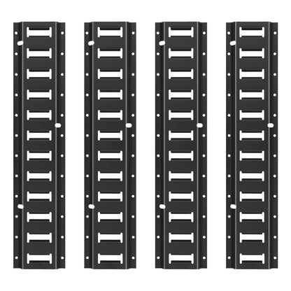 E-Track-Zurrschienen-Set, 2 Fuß Stahlschienen, 4er-Pack, sichere Fracht und schwere Lasten bis zu 2000 lbs, robuste E-Track-Schienen mit Schrauben für Garage, Transporter, Anhänger, Motorradhalterungen, ATV-Halterungen
