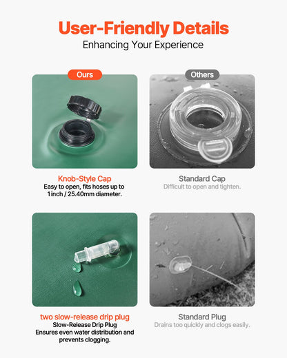 Baumbewässerungsring, 4 Packungen, 20 Gallonen, langsam freisetzende Baumbewässerungstasche, langlebig