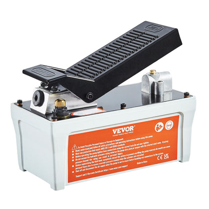 Air Hydraulic Pump, 10,000 PSI 1/2 Gal Reservoir, NPT 3/8" Oil Outlet, NPT 1/4" Inlet, 6.6 ft Pipe, Foot Actuated Hydraulic Pump Air Treadle for Auto Body Frame Machines and Pulling Post, Gray