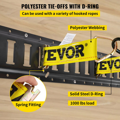 E-Track-Zurrschienen-Kit, 30-teiliges 5-Fuß-E-Track-Set enthält 4 Stahlschienen und 2 Einzelschienen und 8 O-Ringe und 8 Befestigungselemente mit D-Ring und 8 Endkappen, Sicherungszubehör für Fracht, Motorräder und Fahrräder