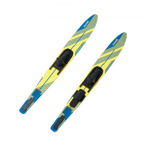 67" Water Skis, Adult Water Ski with X-9 Adjustable Horseshoe Bindings & Padded Rear Toe Plate, High-gloss UV Coating Waterskis Combo for Adults Up to 300 lbs