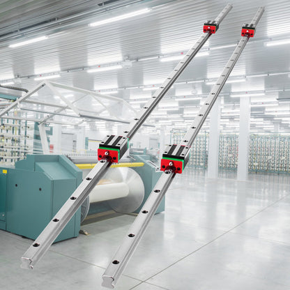 Linear Rail HSR15-1500mm? 2pcs Linear Guideway Rail?4X Square Type Carriage Bearing Blocks?Linear Rail Support for 15mm Slotted Bearings