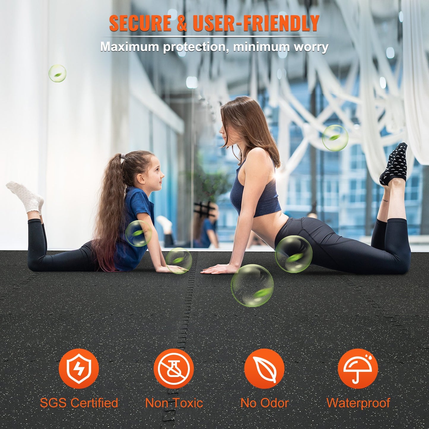 EVA Interlocking Foam Floor Mats, 0.56 in Thickened 25 Pcs Puzzle Rubber Tiles, 24 x 24 in Exercise Floor Mat for Workout & Fitness, Heavy Duty Flooring Mats for Home, Gym, Office-100 Sq Ft