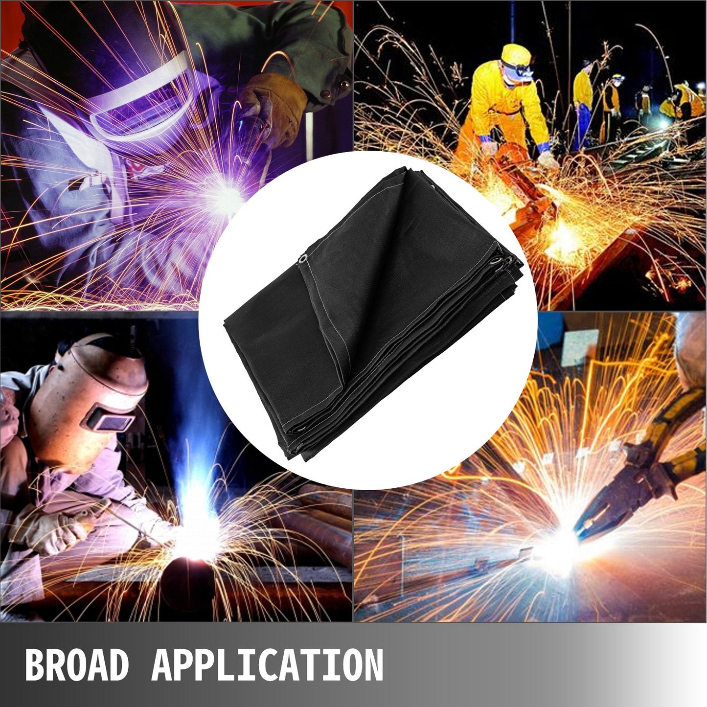 Welding Blanket, 10 x 10 Foot Fiberglass Blanket, Up To 550 °C Heat-Resistant Fire Retardant Blanket with Premium Brass Grommets