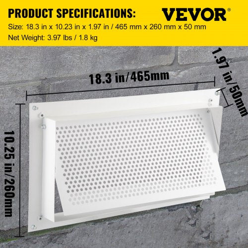 Krypgrundsventilation Grundventilation 20 cm Höjd x 40 cm Bredd Väggventilation |  EU