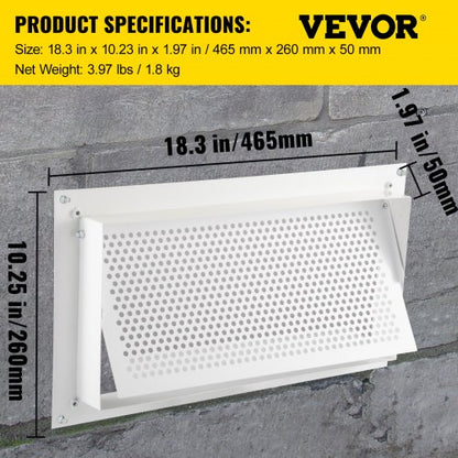 Krypgrundsventilation Grundventilation 20 cm Höjd x 40 cm Bredd Väggventilation |  EU