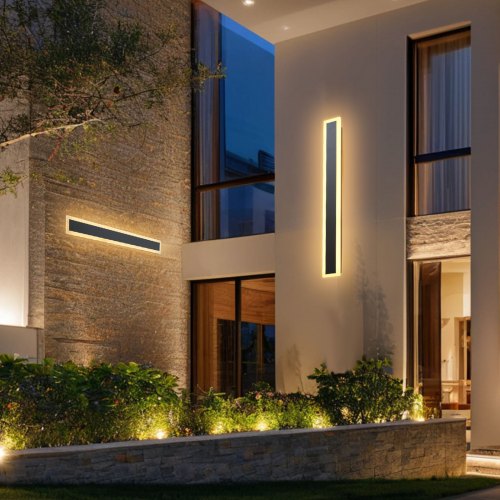 Outdoor Wall Lights, 2 Pack, 31.5 Inch Long Strip Modern Exterior Wall Sconce Light Fixtures, 3000K Warm White, IP65 Waterproof Anti-Rust Outside Wall Mount Lighting, for House, Porch, Garage