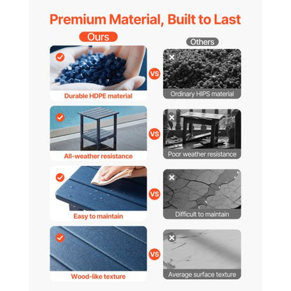 Sidobord för utomhusbruk 2-våningar HDPE-sidobord för inomhusbruk, blått |  EU