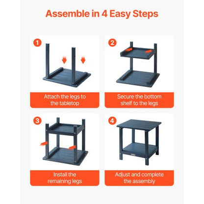 Sidobord för utomhusbruk 2-våningar HDPE-sidobord för inomhusbruk, blått |  EU