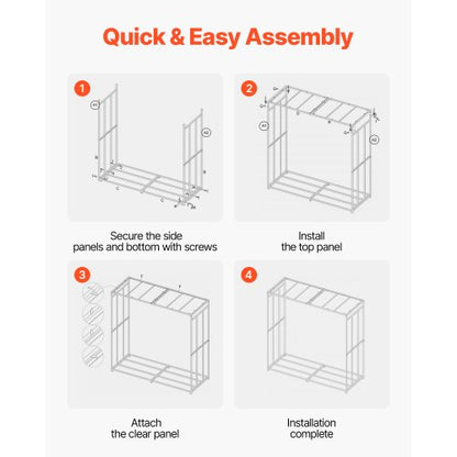 Vedställ med sluttande tak, 143 cm vedhållare för utomhusbruk, vedskjul med 1/4-snöre, maxvikt 299 kg, pulverlackerat vedställ i metall för öppen spis, altan, trädgård |  EU