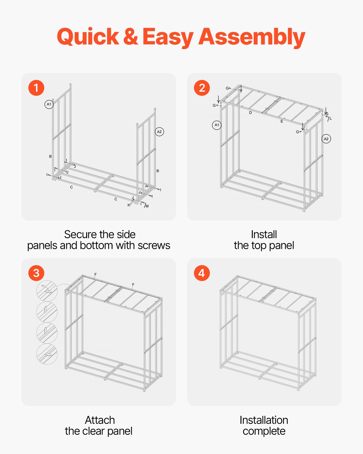 Firewood Rack with Sloped Roof, 4 ft Outdoor Firewood Holder, 1/4 Cord Log Storage Shed, 660lb Max Weight Capacity, Powder-Coated Metal Wood Storage Rack for Fireplace Deck Backyard Garden
