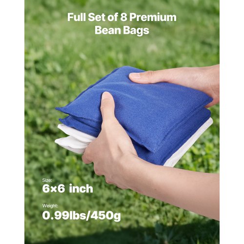 3x60 cm Cornhole Set Tragbares Cornhole Wurfspielbrett aus Aluminium, 8 Beutel | EU