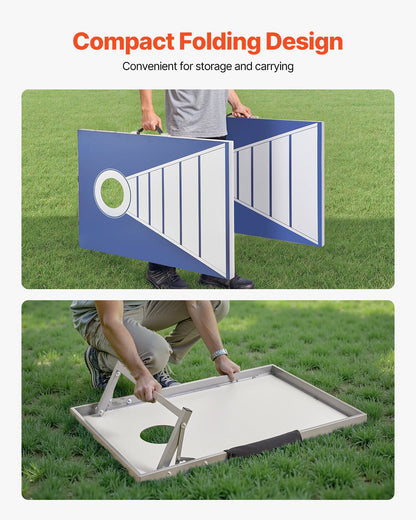 Cornhole Set, 3x2 ft Corn Hole Game Boards, Aluminum Weatherproof Portable Toss Board, Indoor and Outdoor Foldable Cornhole Play for Adults, Include 8 Bean Bags, for Yard Backyard Beach Camping