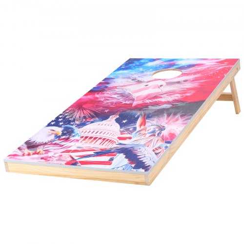 4x60 cm Cornhole Set Portable Wooden Cornhole Game with 8 Bean Bags