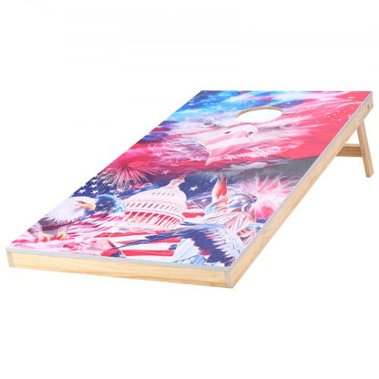 4x60 cm Cornhole Set Portable Wooden Cornhole Game with 8 Bean Bags