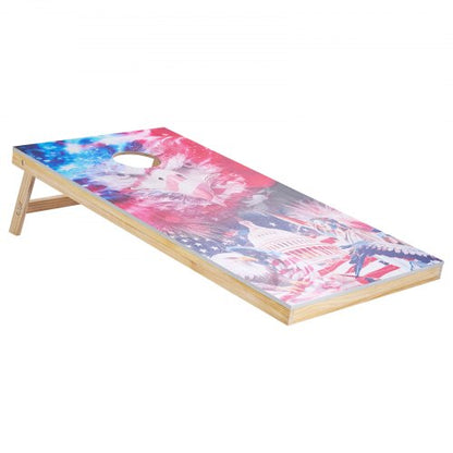 4x60 cm Cornhole Set Portable Wooden Cornhole Game with 8 Bean Bags