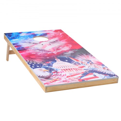 4x60 cm Cornhole Set Portable Wooden Cornhole Game with 8 Bean Bags