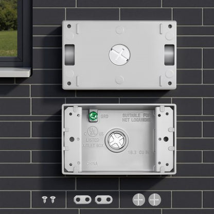 Outdoor Electrical Box, 4.5 x 2.8 x 2 in, Weatherproof Outlet Junction Box, Suitable 1/2-Inch or 3/4-Inch Electrical Conduit, 18.3 Cu.In Large Capacity Plug Receptacle Protector, 4PCS, Gray